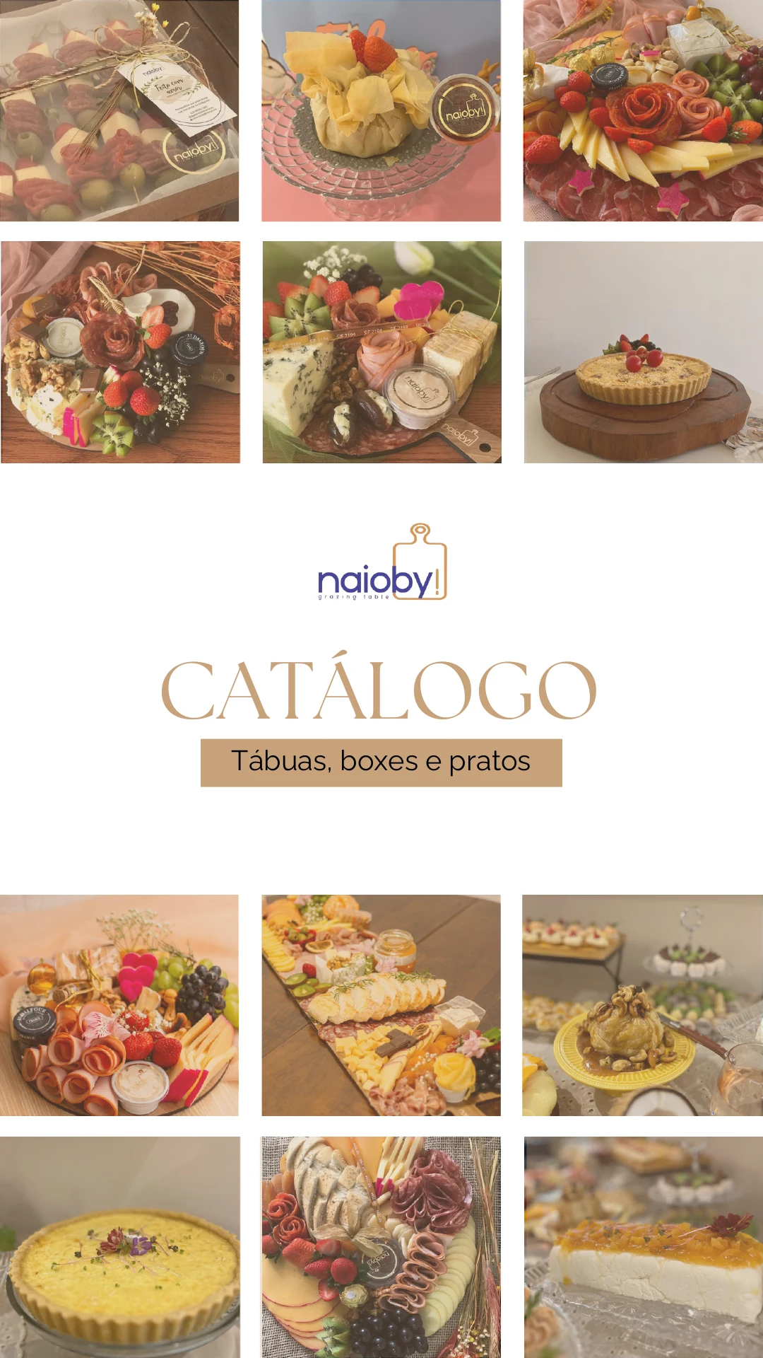 Capa do catálogo de tábuas, boxes e pratos da Naioby