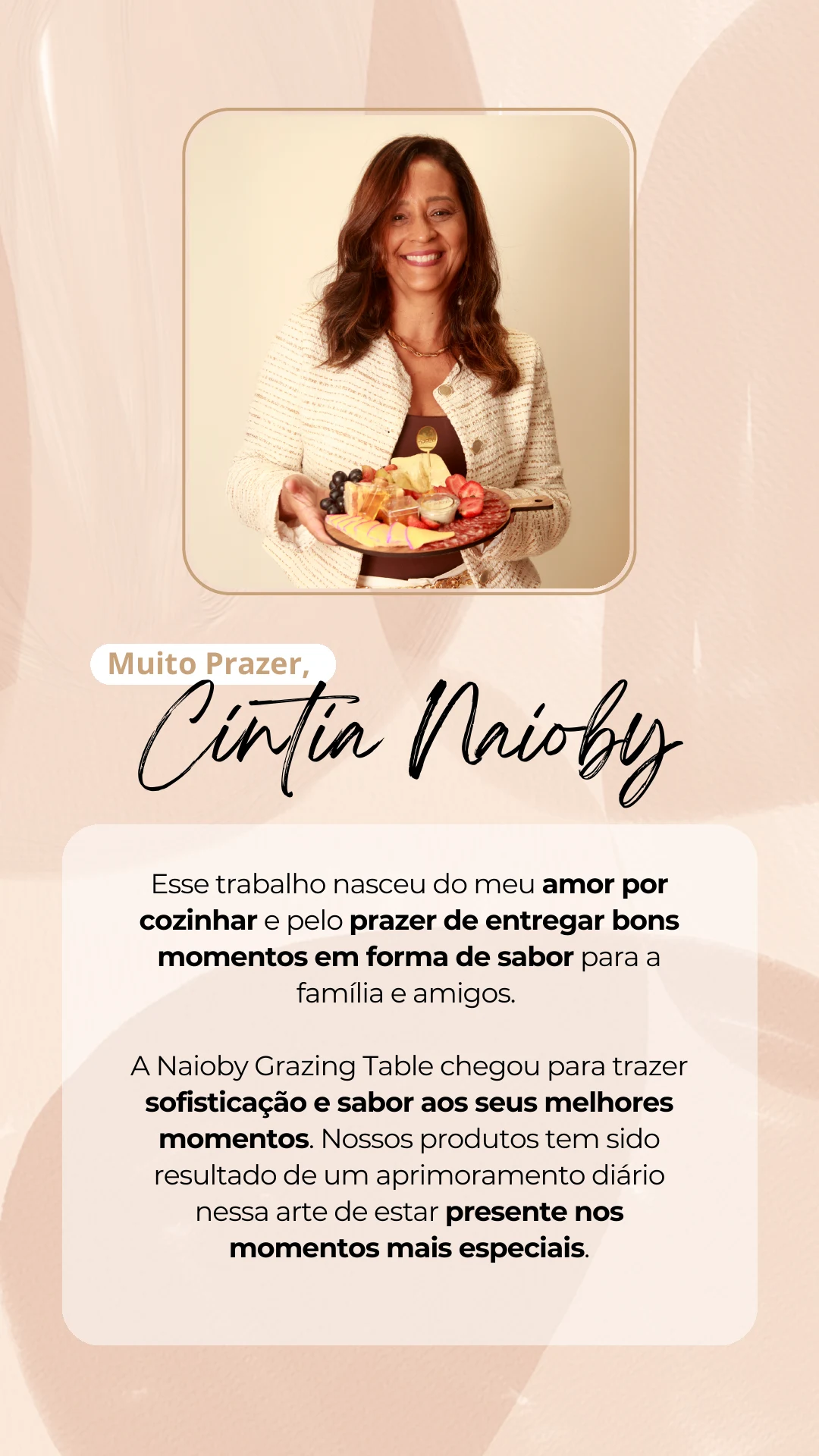 Apresentação de Cíntia e da Naioby Grazing Table